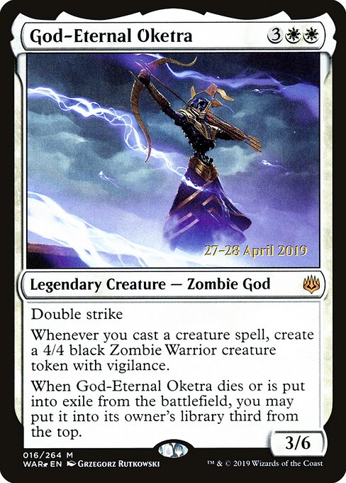 MTG God-Eternal Oketra PWAR 016S Prerelease Promo Foil front