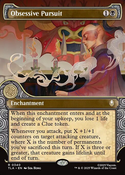 MTG Obsessive Pursuit TLA 340 Borderless Elemental Frame Nonfoil