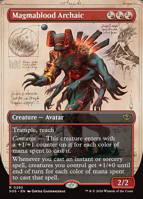 MTG Magmablood Archaic SOS 295 Showcase Ring Nonfoil
