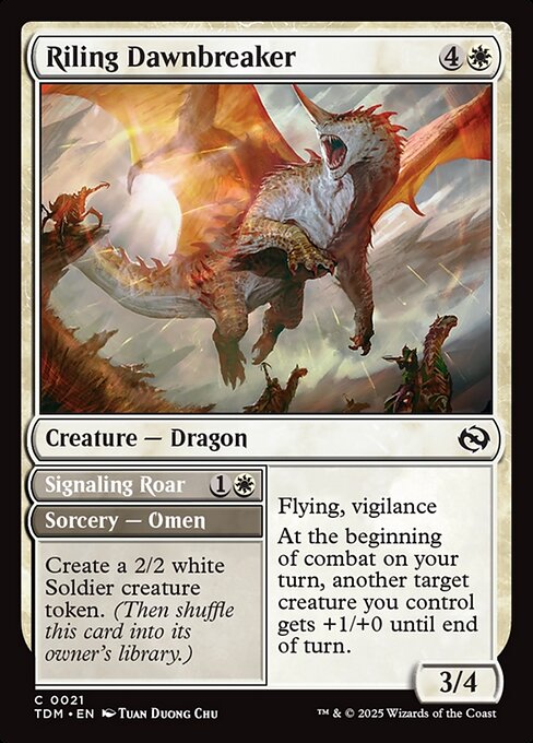 MTG Riling Dawnbreaker // Signaling Roar TDM 021 Regular Nonfoil