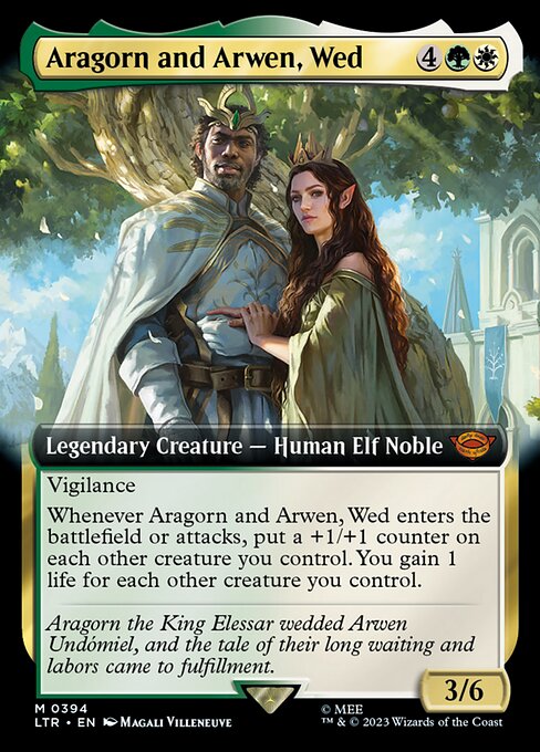 MTG Aragorn and Arwen, Wed LTR 394 Extended Art Nonfoil