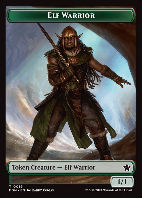 MTG Elf Warrior Token FDN 019 Token Nonfoil