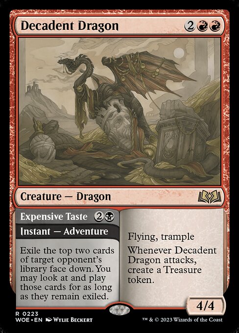 MTG Decadent Dragon // Expensive Taste WOE 223 Regular Nonfoil