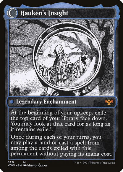 MTG Jacob Hauken, Inspector // Hauken's Insight VOW 320 Showcase Eternal Night Nonfoil reverse