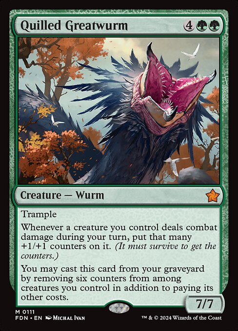 MTG Quilled Greatwurm FDN 111 Regular Foil
