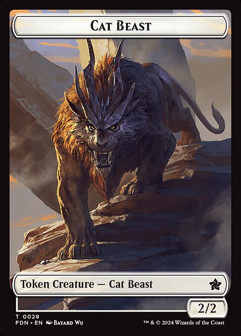 MTG Cat Beast Token FDN 028 Token Nonfoil