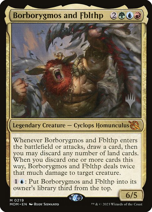 MTG Borborygmos and Fblthp PMOM 219p Promo Pack Foil