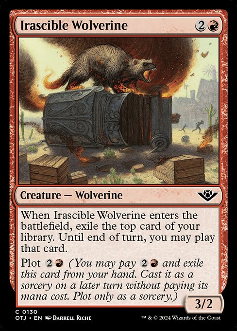 MTG Irascible Wolverine OTJ 130 Regular Foil