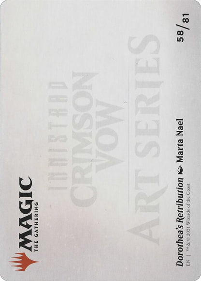 MTG Dorothea's Retribution AVOW 058 Art Card Gold Stamped Signature reverse