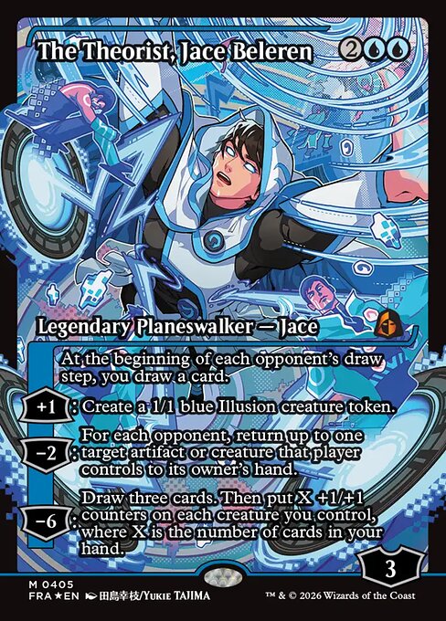 MTG The Theorist, Jace Beleren FRA 405 Japan Showcase Traditional Foil front