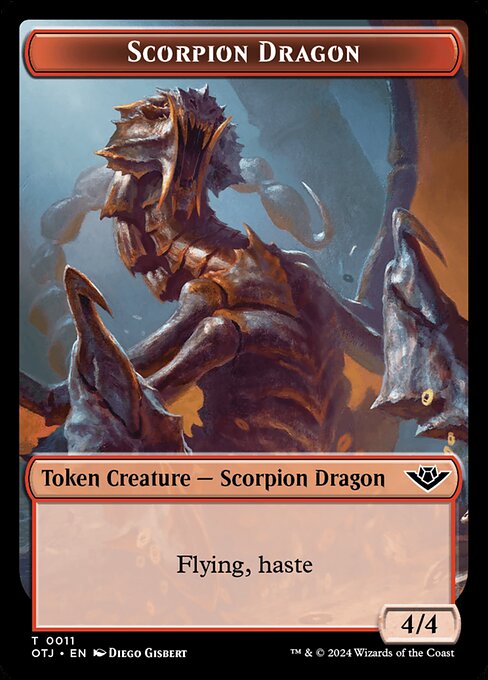 MTG Scorpion Dragon Token OTJ 011 Token Foil
