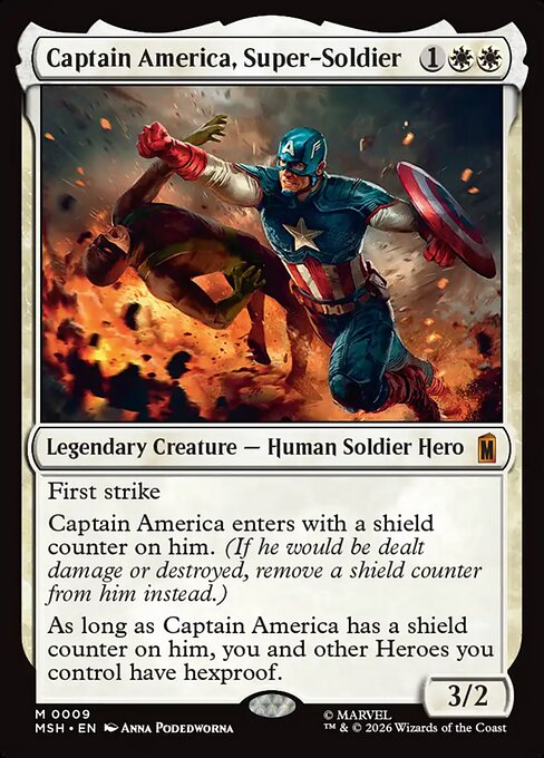 MTG Captain America, Super-Soldier MSH 009 Regular Nonfoil