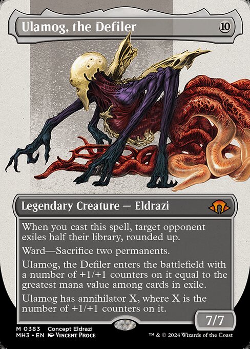 MTG Ulamog, the Defiler MH3 383 Borderless Concept Eldrazi Nonfoil