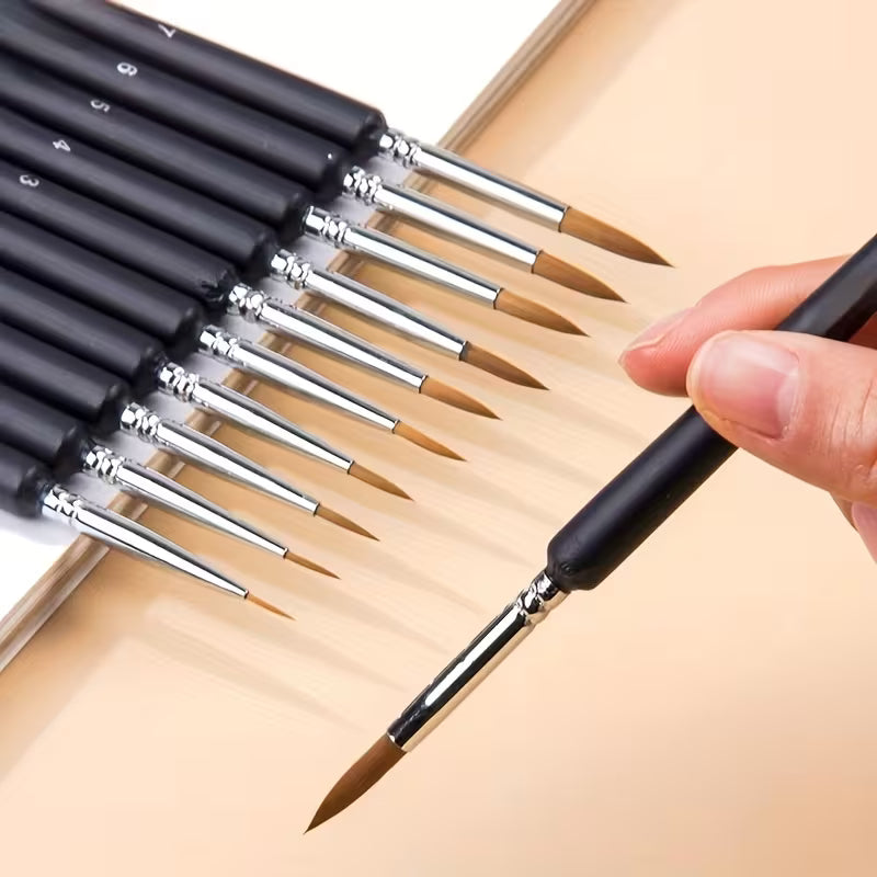 Detail paint brush set for acrylic oil and watercolour