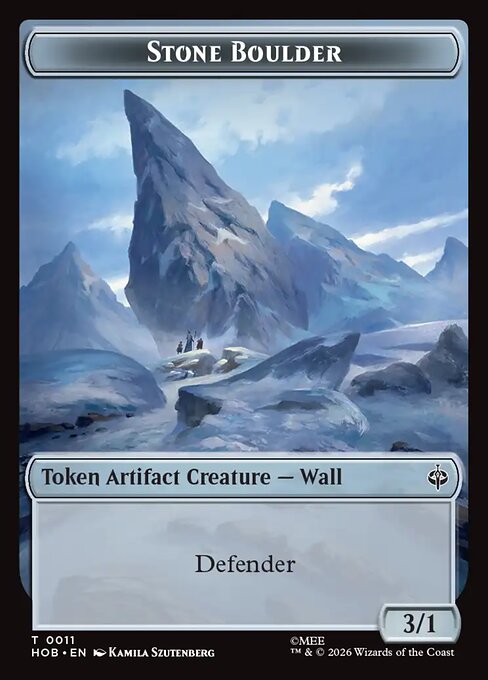 MTG Stone Boulder Token HOB 011 Token Foil