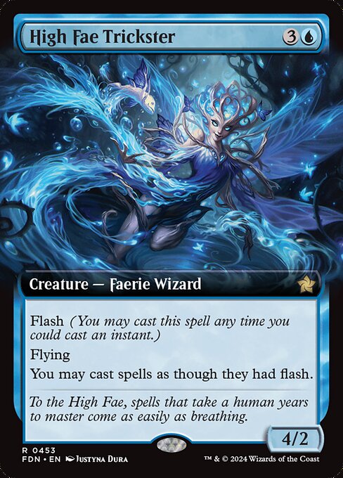 MTG High Fae Trickster FDN 453 Extended Art Nonfoil