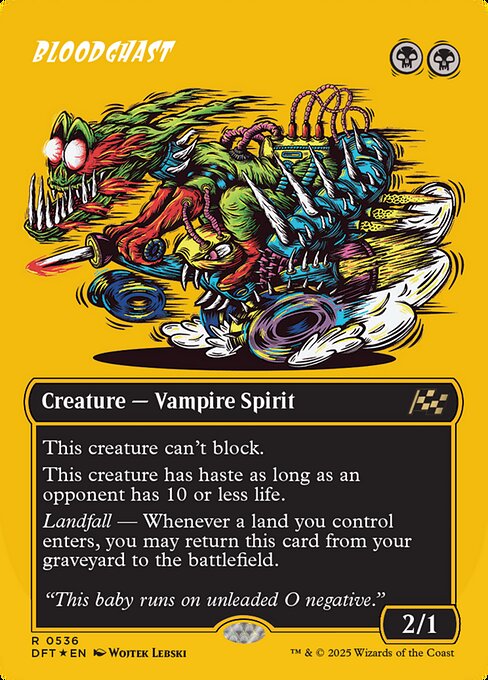 MTG Bloodghast DFT 536 Borderless Rude Rider First-Place Foil