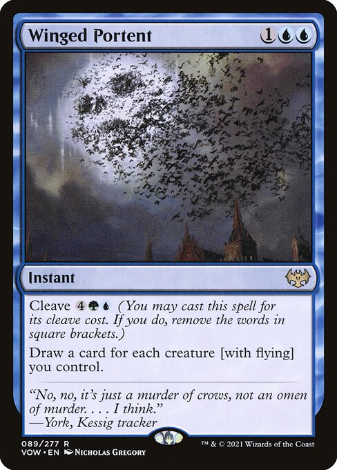MTG Winged Portent VOW 089 Standard Foil front