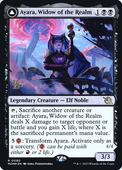 MTG Ayara, Widow of the Realm // Ayara, Furnace Queen PMOM 090s Prerelease Foil