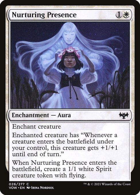 MTG Nurturing Presence VOW 026 Standard Foil front