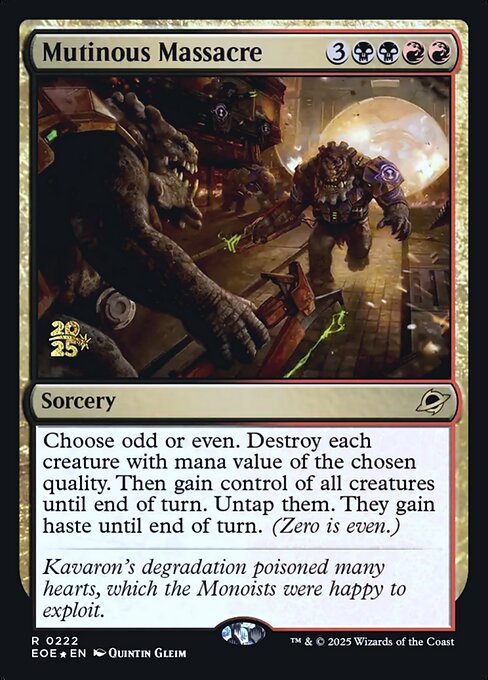 MTG Mutinous Massacre PEOE 222s Prerelease Foil