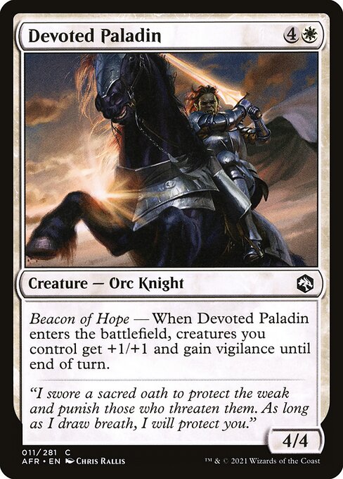 MTG Devoted Paladin AFR 011 Regular Foil