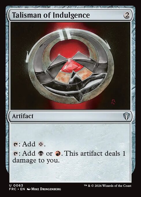 MTG Talisman of Indulgence FRC 063 Standard Nonfoil front