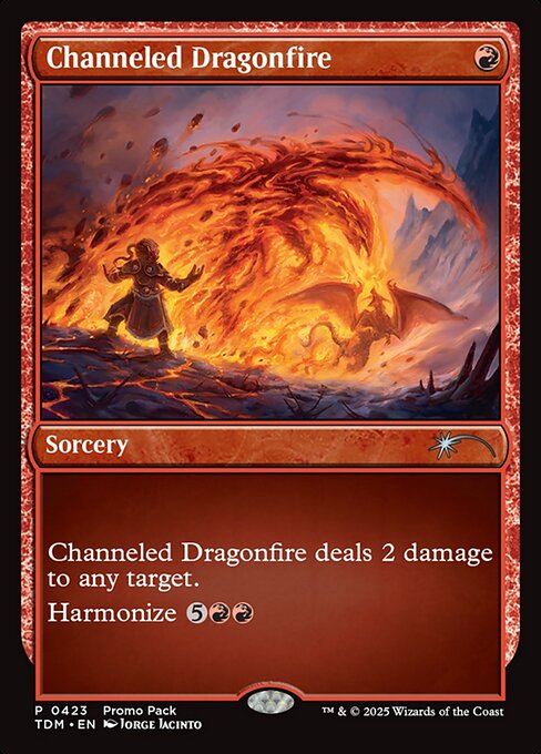 MTG Channeled Dragonfire TDM 423 Promo Pack Foil