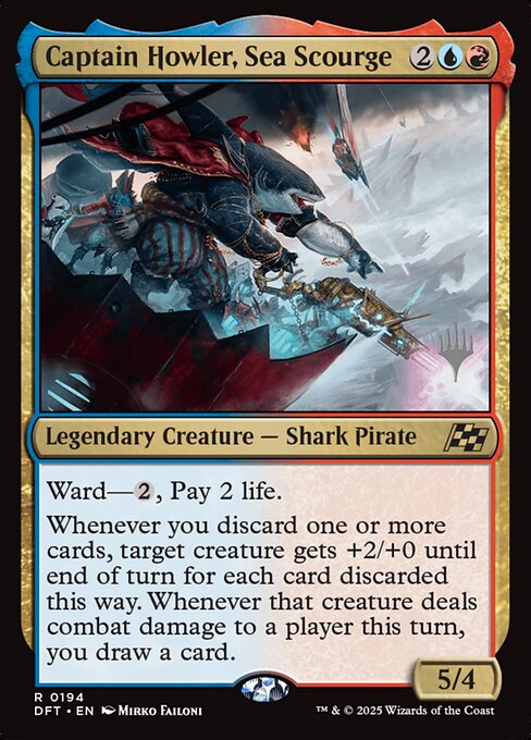 MTG Captain Howler, Sea Scourge PDFT 194p Promo Pack Foil
