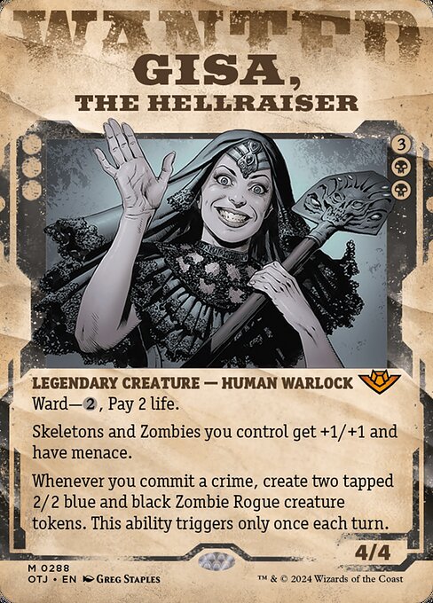 MTG Gisa, the Hellraiser OTJ 288 Wanted Poster Nonfoil
