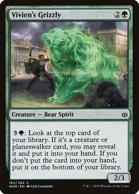 MTG Vivien's Grizzly WAR 182 Standard Nonfoil front
