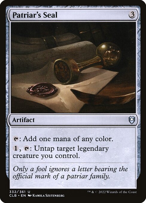MTG Patriar's Seal CLB 332 Regular Nonfoil