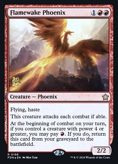 MTG Flamewake Phoenix PFDN 198s Prerelease Foil
