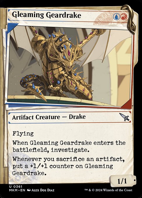 MTG Gleaming Geardrake MKM 361 Showcase Dossier Nonfoil