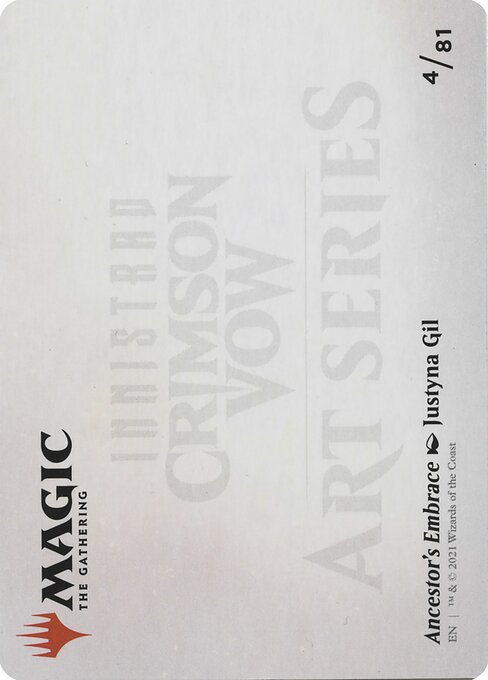 MTG Ancestor's Embrace AVOW 004 Art Card Nonfoil reverse