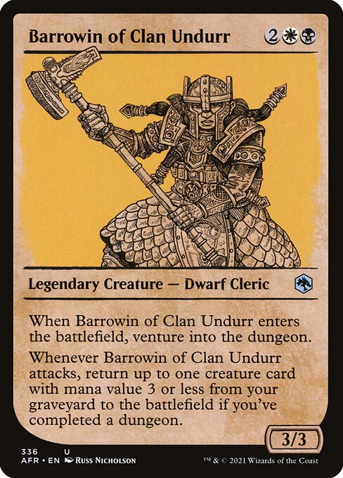 MTG Barrowin of Clan Undurr AFR 336 Rulebook Showcase Foil