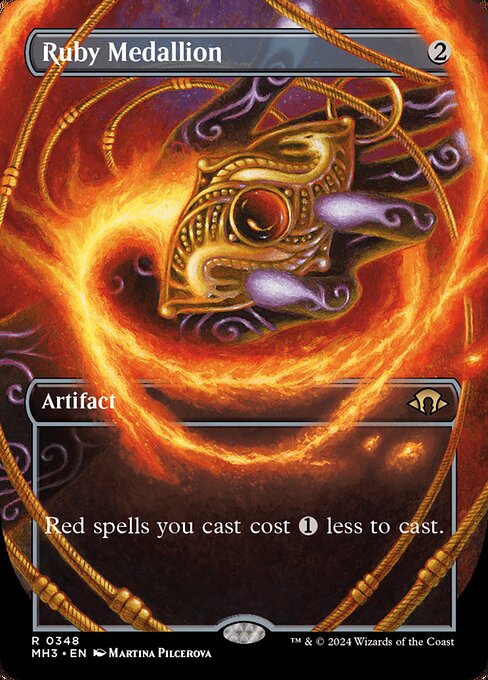 MTG Ruby Medallion MH3 348 Borderless Frame Break Foil