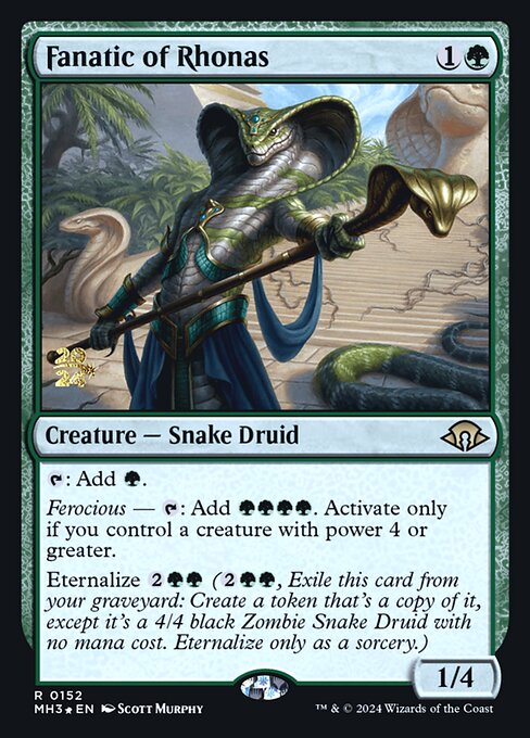 MTG Fanatic of Rhonas PMH3 152s Prerelease Foil