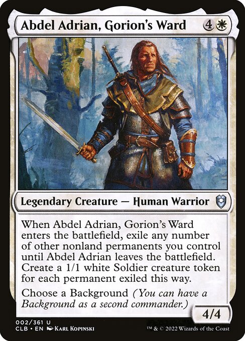 MTG Abdel Adrian, Gorion's Ward CLB 002 Regular Foil