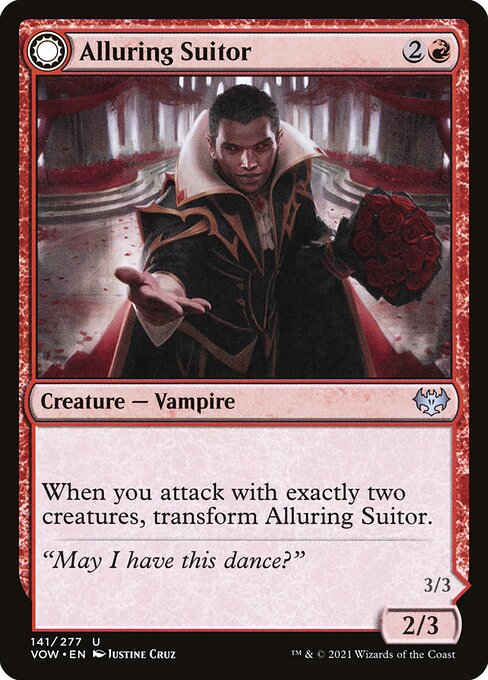 MTG Alluring Suitor // Deadly Dancer VOW 141 Standard Foil front