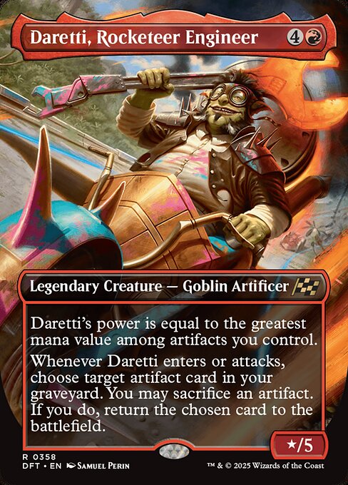 MTG Daretti, Rocketeer Engineer DFT 358 Borderless Legendary Foil