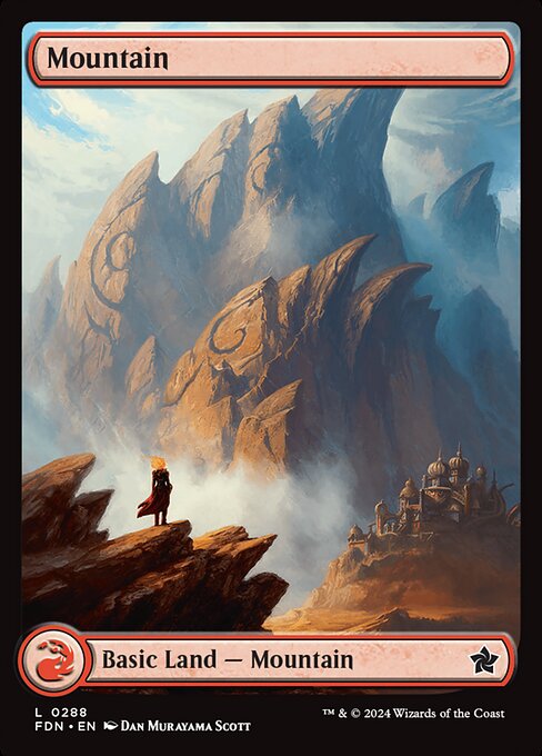 MTG Mountain FDN 288 Full-Art Character Land Nonfoil