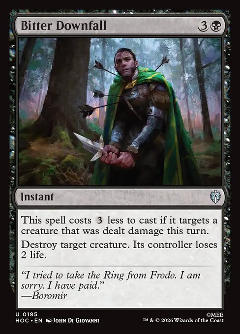 MTG Bitter Downfall HOC 185 Regular Nonfoil
