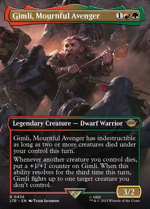 MTG Gimli, Mournful Avenger LTR 436 Borderless Nonfoil