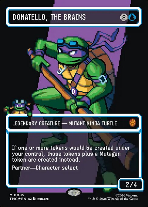 MTG Donatello, the Brains TMC 085 Borderless Pixel Surge Foil