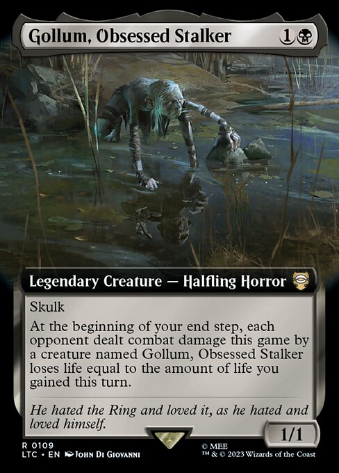 MTG Gollum, Obsessed Stalker LTC 109 Extended Art Nonfoil
