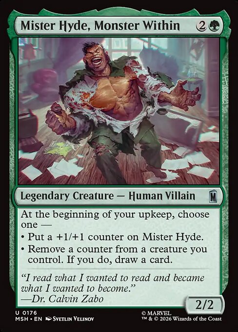 MTG Mister Hyde, Monster Within MSH 176 Regular Foil