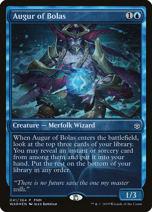 MTG Augur of Bolas PWAR 041 FNM Promo Foil front
