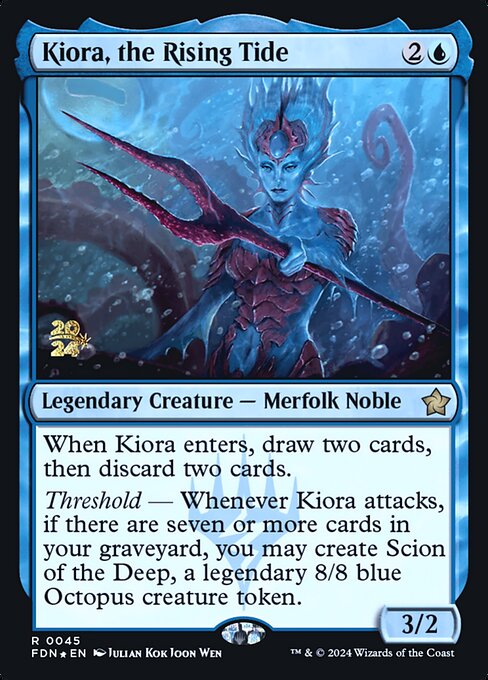 MTG Kiora, the Rising Tide PFDN 045s Prerelease Foil