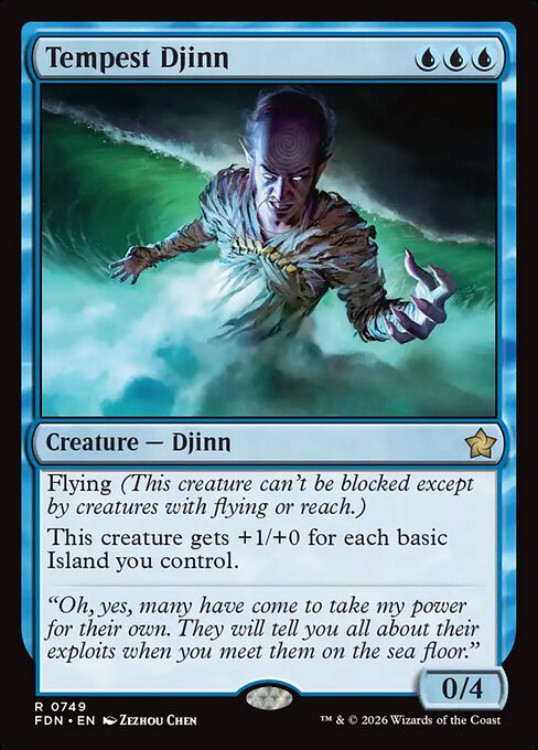 MTG Tempest Djinn FDN 749 Welcome Deck Nonfoil